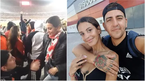 Matías le propuso casamiento a su novia, Gisela, en el Monumental.