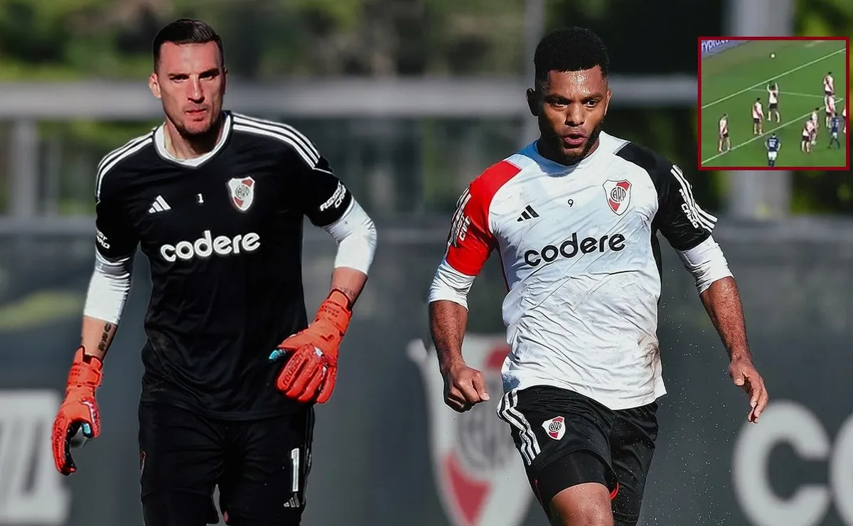 Franco Armani y Miguel Borja.