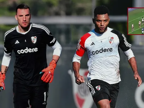 Viral: la seña de Borja a los hinchas de River tras el "atajadón" de Armani