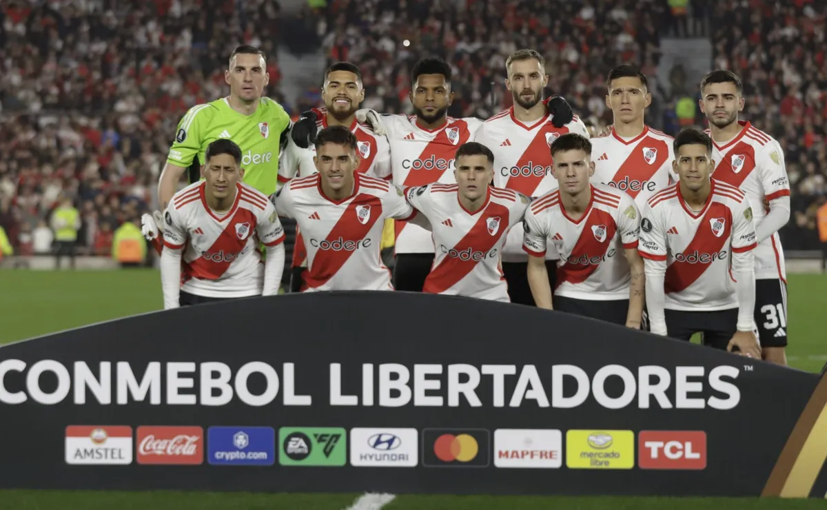 Los once titulares de River en Córdoba.