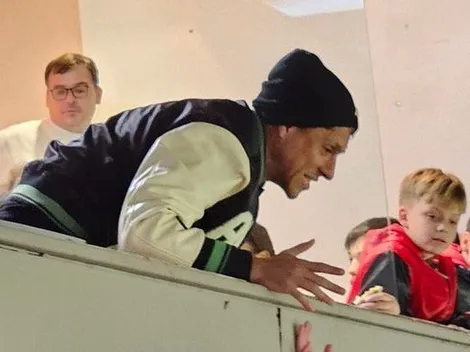 Enzo Pérez, en el Monumental para ver a River ante Talleres