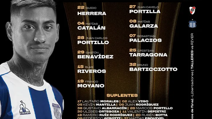 Así forma Talleres.