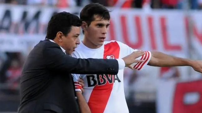 Augusto Solari en River con Gallardo como DT. (Prensa River)