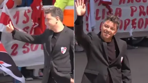 El Muñeco saludó a los hinchas que estaban en el playón esperando su última salida del Monumental.