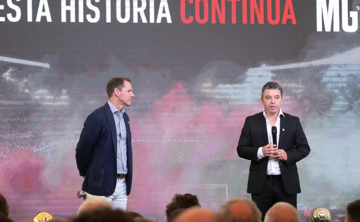 Marcelo Gallardo, en su presentación en River.