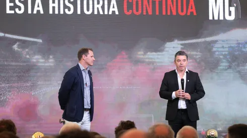 Marcelo Gallardo, en su presentación en River.
