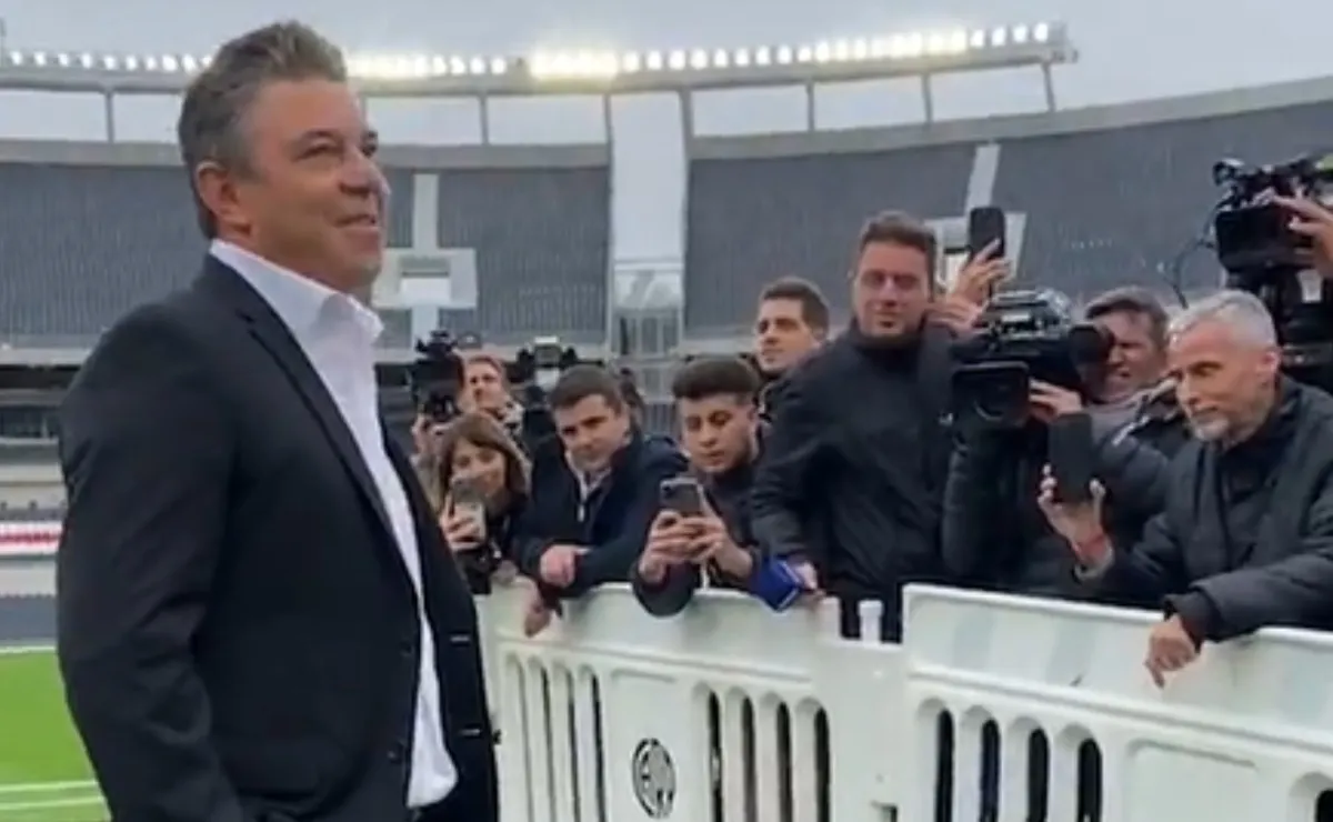 Marcelo Gallardo en su regreso al Monumental.