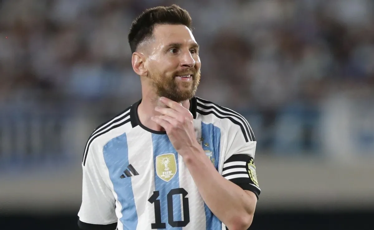 Lionel Messi en el Monumental ante Panamá.