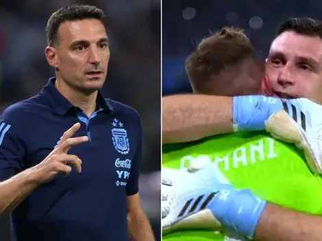 El gesto de Scaloni con Armani