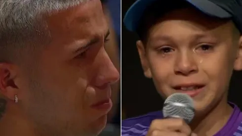 Enzo Fernández, visiblemente emocionado durante el homenaje en Paraguay