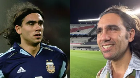 El ex defensor de River disfrutó un rato de las instalaciones del Monumental.