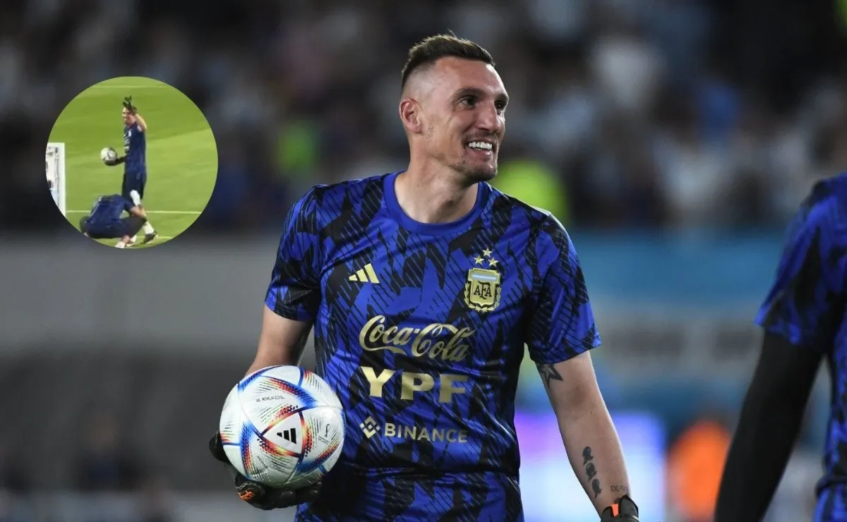 Armani también disfrutó de la fiesta de la Selección.