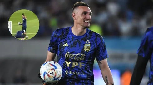 Armani también disfrutó de la fiesta de la Selección.