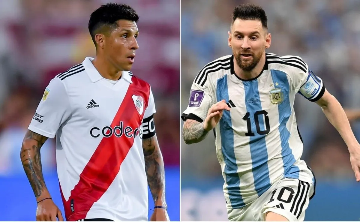 Enzo Pérez y Lionel Messi.