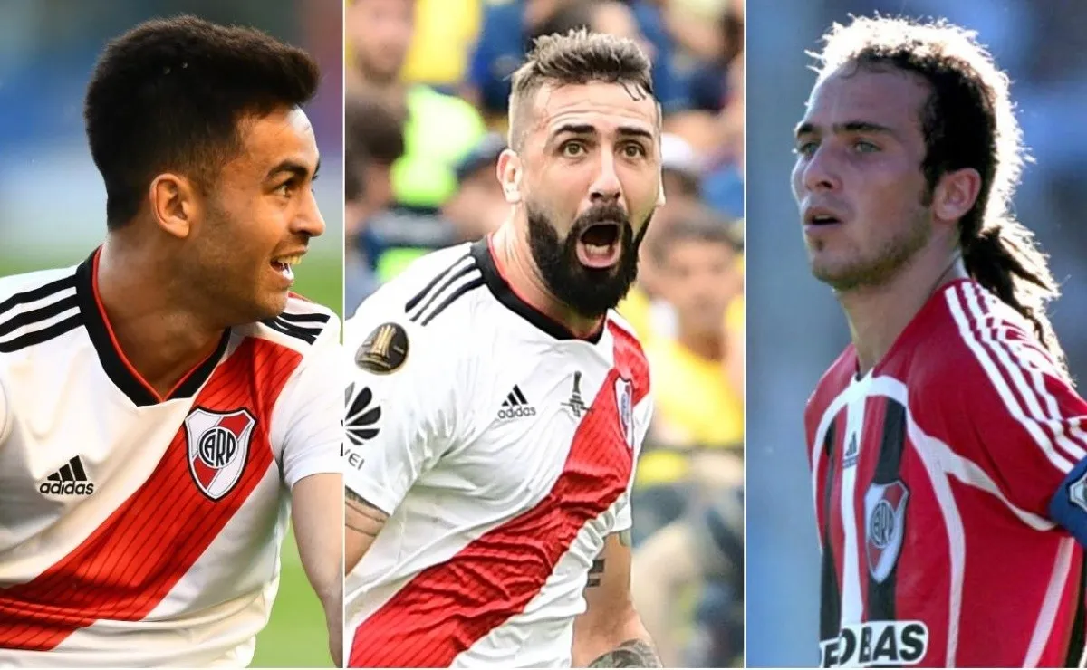 Gonzalo Martínez, Lucas Pratto y Fernando Belluschi.