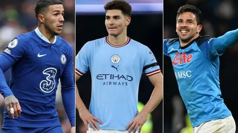 Enzo Fernández, Julián Álvarez y Giovanni Simeone.