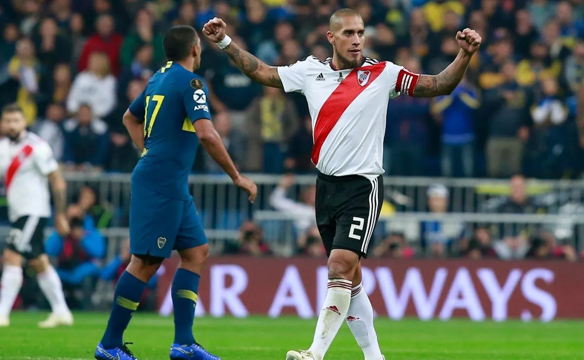 Jonatan Maidana, capitán de River en el Bernabéu contra Boca.