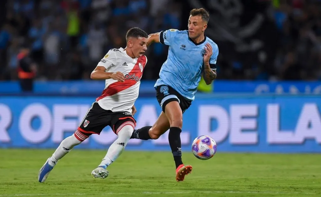 Franco Alfonso, en un partido vs. Belgrano por la Liga Profesional.