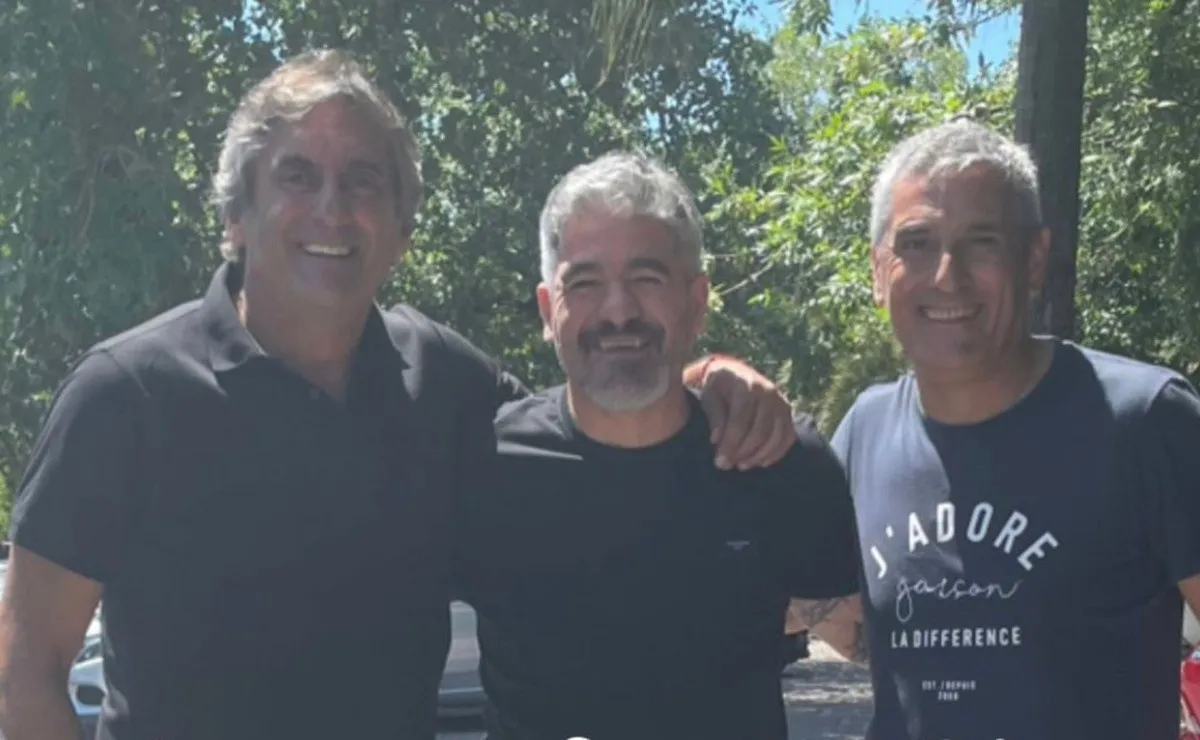 Tres leyendas de River juntas.