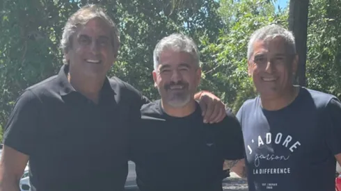 Tres leyendas de River juntas.