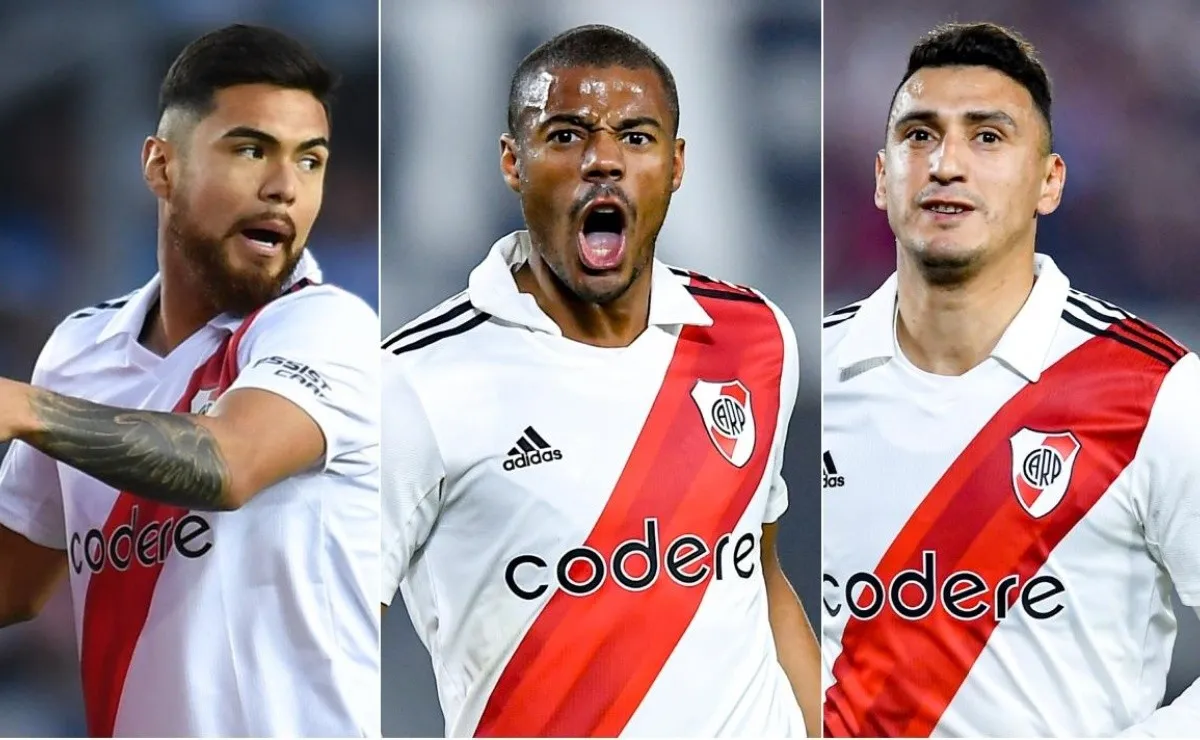 Paulo Díaz, Nicolás De La Cruz y Matías Suárez, tres de los que no llegarían contra Central Córdoba.