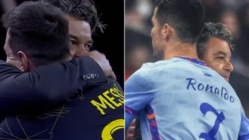 El Muñeco, a puro abrazo con los mejores del mundo.