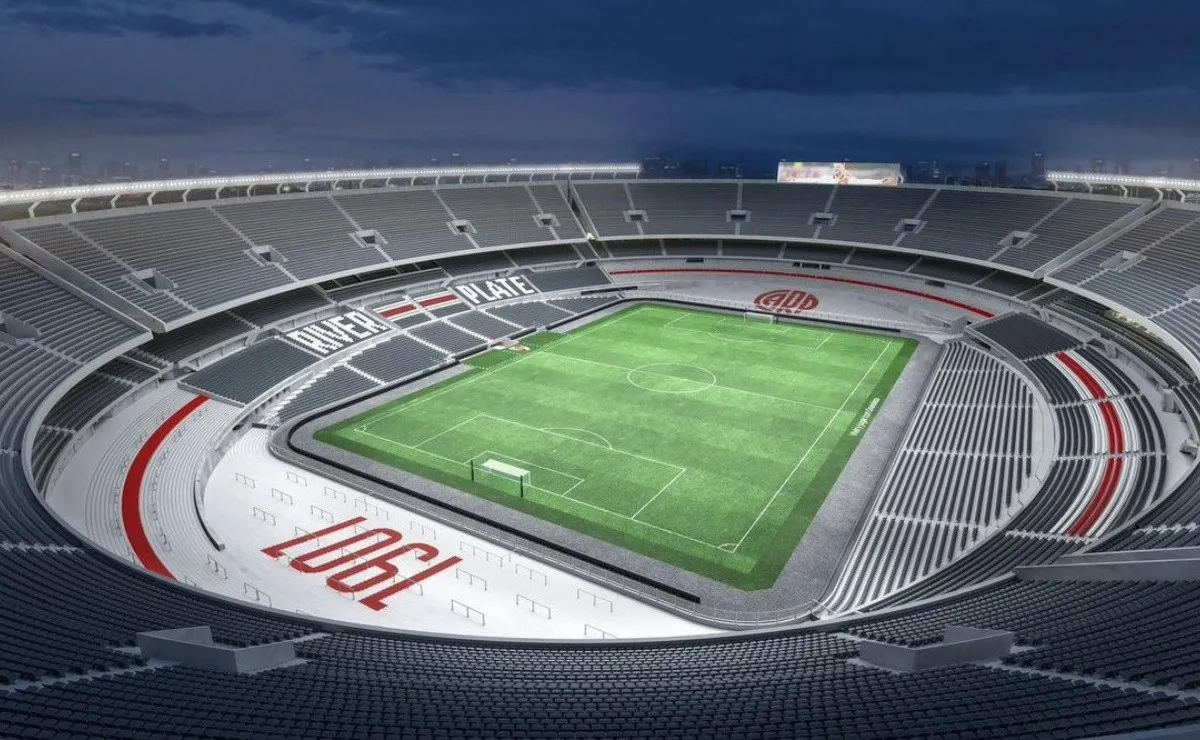El rénder de cómo quedará el Monumental, con una actualización en los colores.
