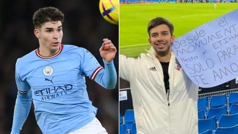 El obsequio de Julián para un fanático de River presente en Manchester.