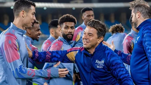 El Muñeco y CR7, mano a mano en Arabia Saudita para el partido de las estrellas.