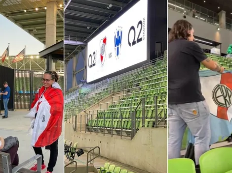 El color de los hinchas de River en la previa del amistoso frente a Rayados