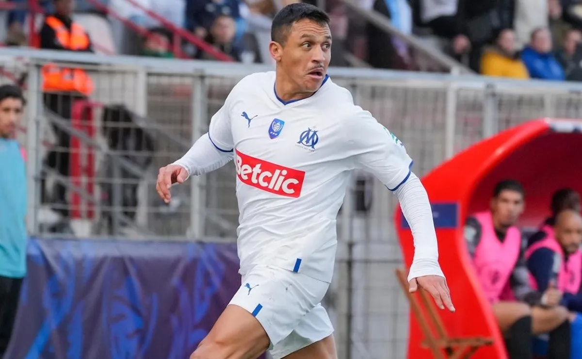 Alexis Sánchez anotó en el triunfo del Marsella por la Copa de Francia.