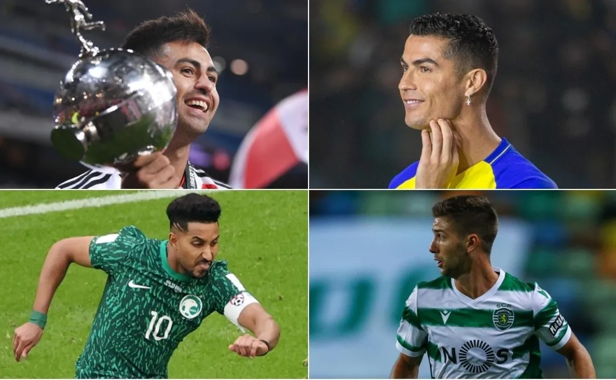 Gonzalo Martínez, Cristiano Ronaldo, Salem Al-Dawsari y Luciano Vietto.