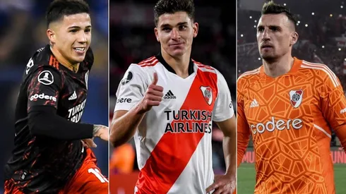 Enzo Fernández, Julián Álvarez y Franco Armani.