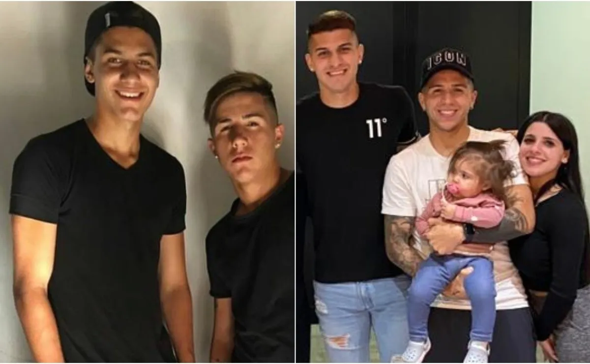 Enzo e Imanol Segovia cuando jugaban en Inferiores y ya como profesionales: una amistad de hermanos.