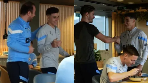 Lo llevaron en andas: tremendo recibimiento a Julián de sus compañeros en el City