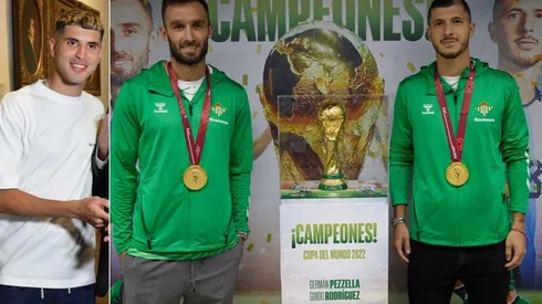 Palacios fue homenajeado en Tucumán, Guido y Pezzella en el Betis.