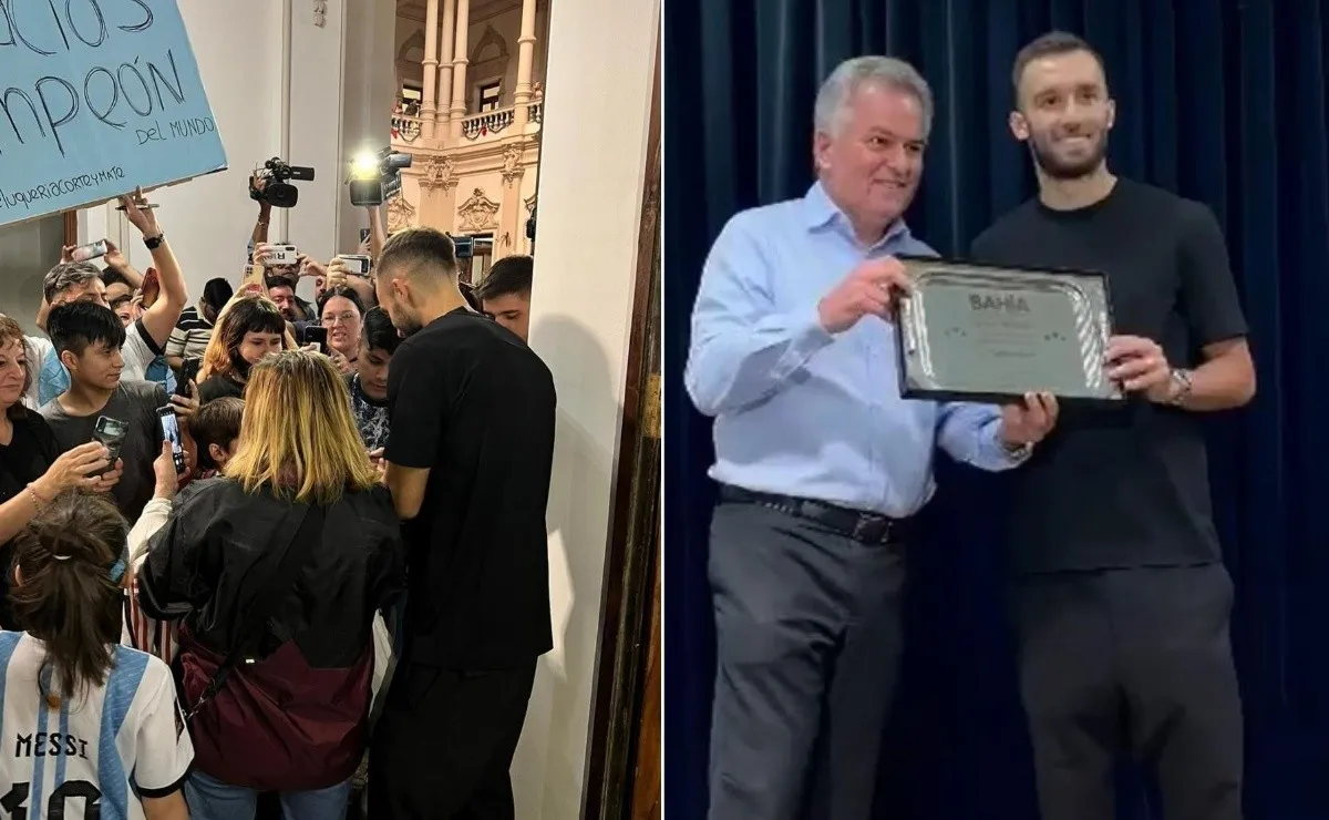 Germán Pezzella fue condecorado en Bahía Blanca como Ciudadano Ilustre.