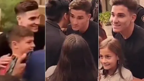 Julián se sacó fotos con todos los hinchas que estaban con él.