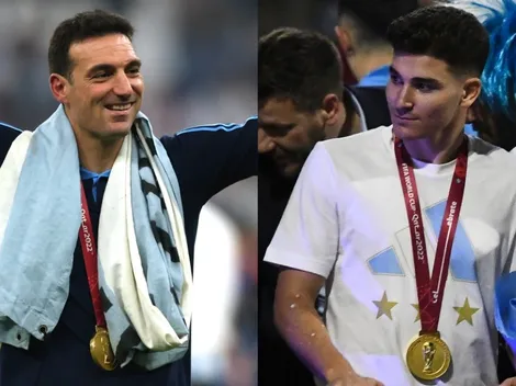 ¿Scaloni de River? Divertido momento con Julián en el micro