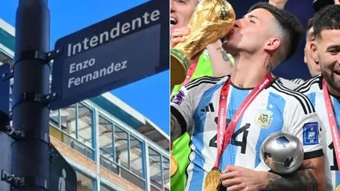 Vecinos de San Martín rebautizaron una calle con el nombre de Enzo Fernández.