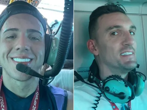 Vuela, vuela: las divertidas imágenes de Enzo y Armani en el helicóptero de la Selección