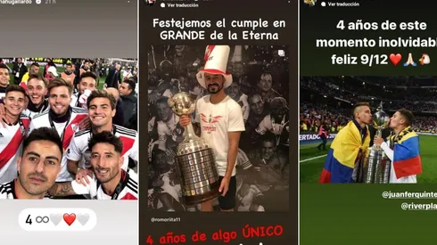 Los futbolistas millonarios recordaron la obtención de la Copa Libertadores más importante de la historia.