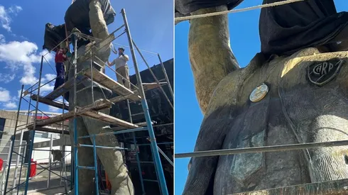 El estreno de la escultura destinada al Muñeco deberá esperar unos días más.