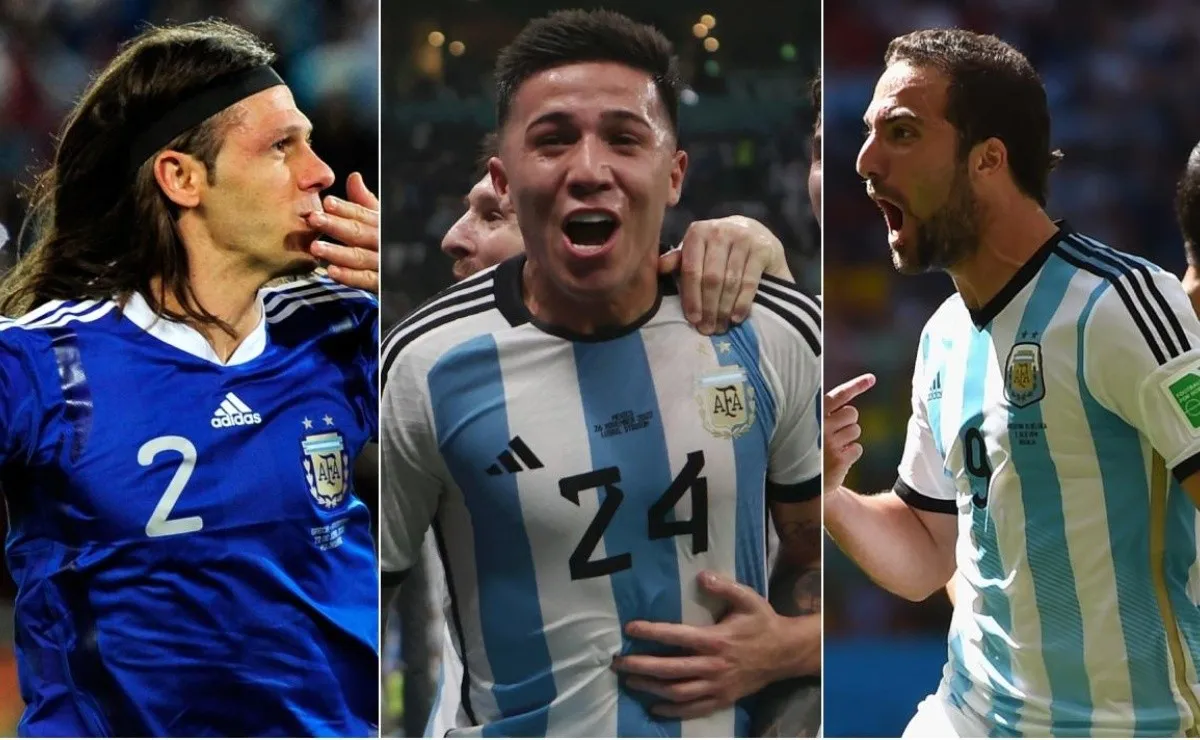 Martín Demichelis, Enzo Fernández y Gonzalo Higuaín.