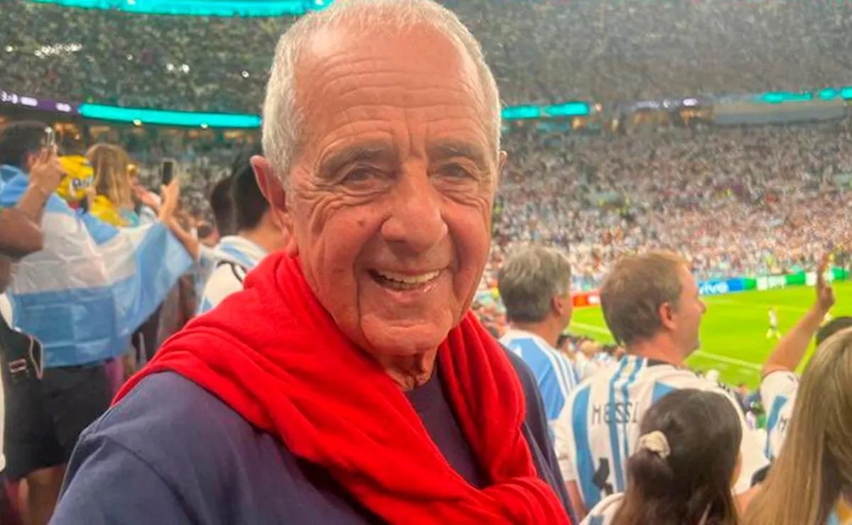 El ex presidente de River alentó a la Selección Argentina ante México en el Lusail Stadium.