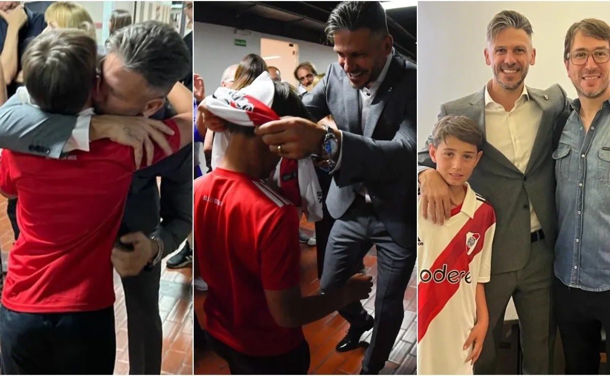 Micho junto a Federico, el hijo de Iván, un amigo de la infancia que viajó desde Justiniano Posse.