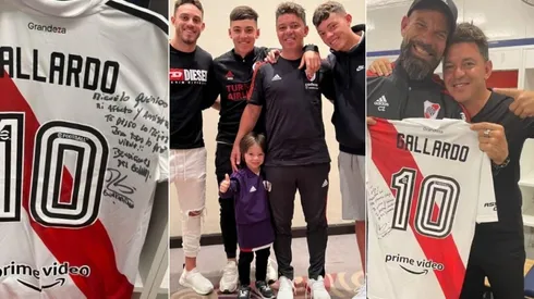 El Muñeco disfrutó junto a sus seres queridos en el vestuario del Malvinas Argentinas.