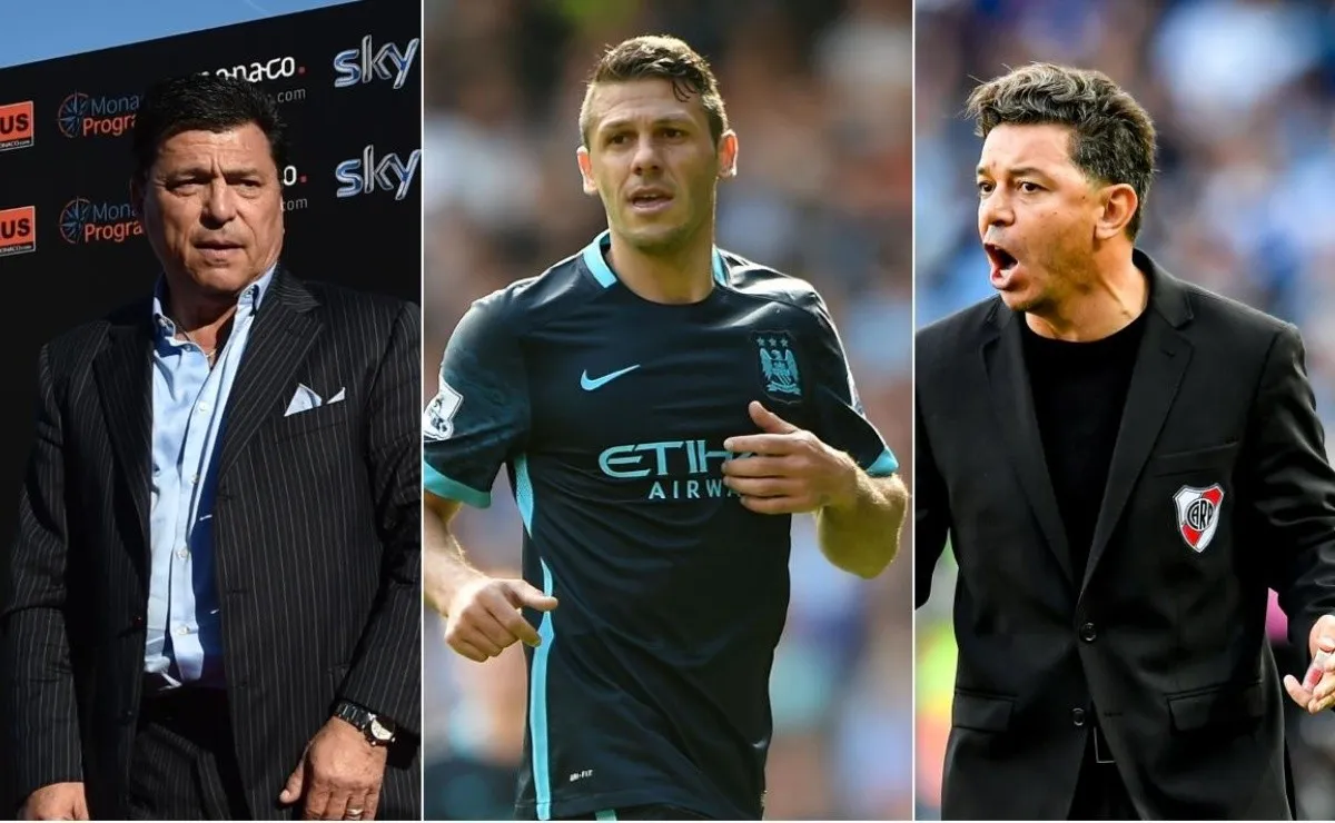 Daniel Passarella, Martín Demichelis y Marcelo Gallardo.