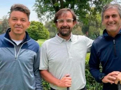 Gallardo y Francescoli jugaron al golf con un viejo rival de la Libertadores