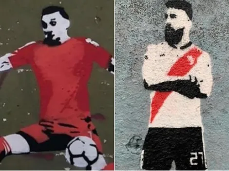 Armani y Pratto, inmortalizados en un mural cerca del Monumental
